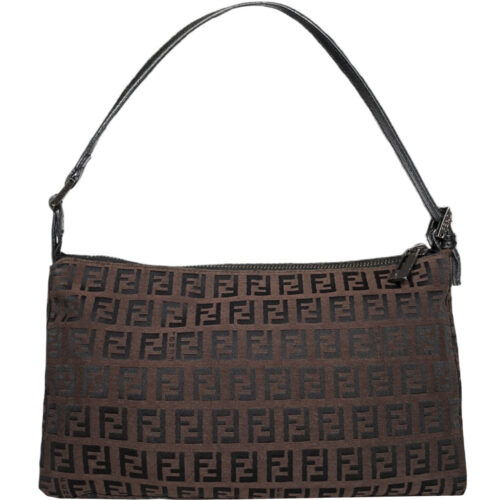 Vintage Fendi Monogram Shoulder Bag in Dark Brown | NITRYL