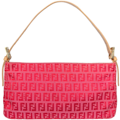 Vintage Fendi Monogram Shoulder Bag in Hot Pink / Red | NITRYL