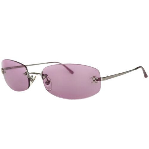 Vintage Chanel Rimless Oval Sunglasses in Purple | NITRYL