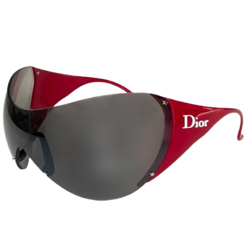 Vintage Dior Ski Oversized Wraparound Sunglasses in Red / Black | NITRYL