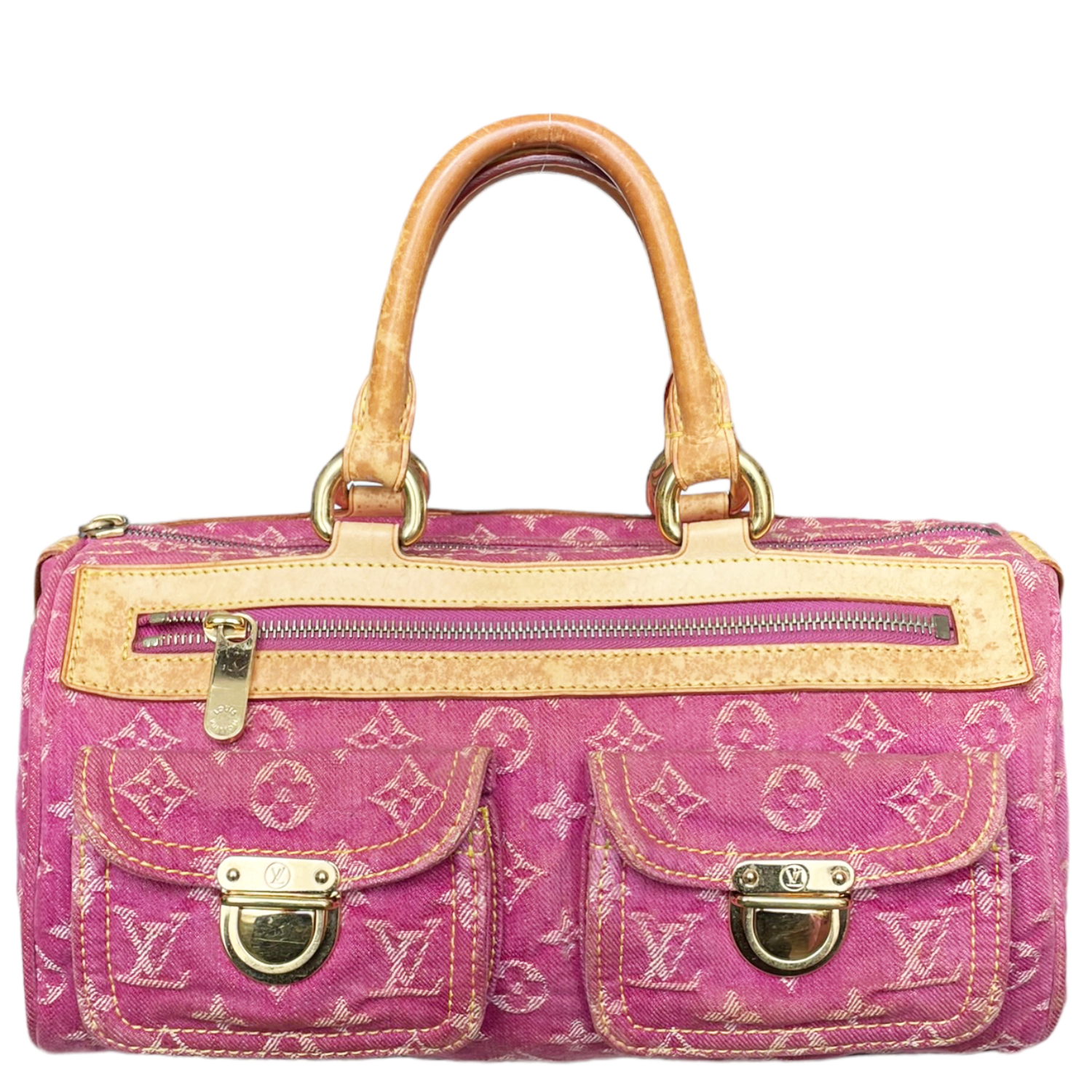 Pink/white LV woman speedy handbag in 2023