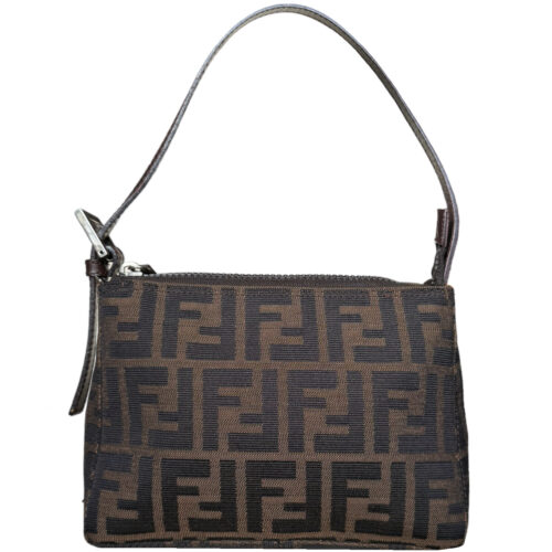 Vintage Fendi Zucca Monogram Mini Shoulder Bag in Brown | NITRYL