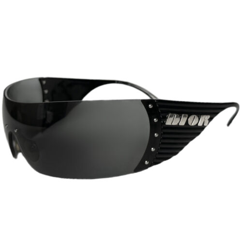 Vintage Dior Bike / Ski Rimless Wraparound Sunglasses in Black / Silver | NITRYL