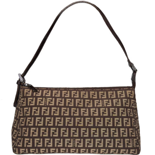 Vintage Fendi Monogram Shoulder Bag in Brown | NITRYL