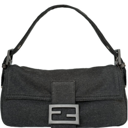 Vintage Fendi Jersey Cloth Shoulder Baguette Bag in Grey | NITRYL
