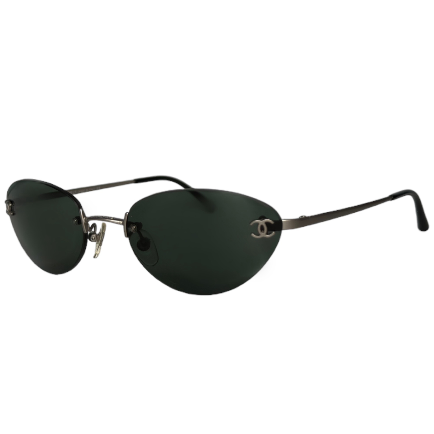 chanel logo round sunglasses