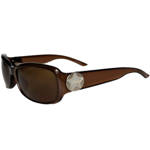 Vintage Dior Star Pearl Logo Sunglasses in Brown / Silver | NITRYL