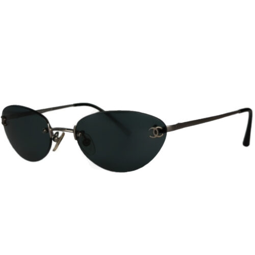 Vintage Chanel Rimless Sunglasses in Black / Silver | NITRYL