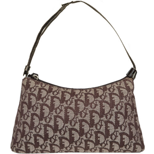 Vintage Dior Trotter Monogram Shoulder Bag in Brown | NITRYL