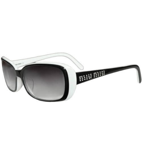 Vintage Miu Miu Diamante Logo Chunky Sunglasses in Black / White | NITRYL