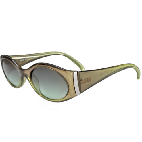 Vintage Dior Logo Gradient Chunky Sunglasses in Green / Brown | NITRYL