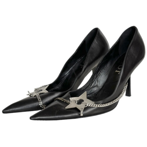 Vintage Dior Hardcore Star Heels in Black / Silver UK 3.5 | NITRYL