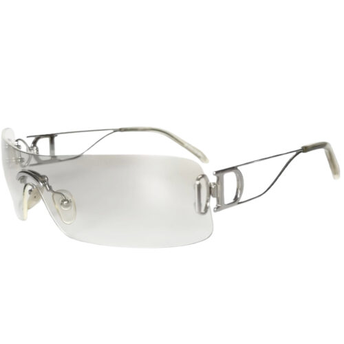 Vintage Dior Diorella Rimless Wraparound Sunglasses in Silver / Clear | NITRYL